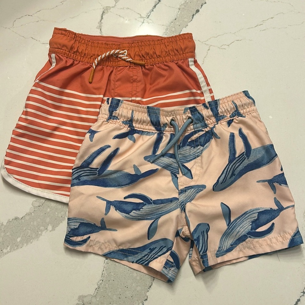 2 Toddler Boy Bathing Suits, Size 2T, Carters and Cat & Jack